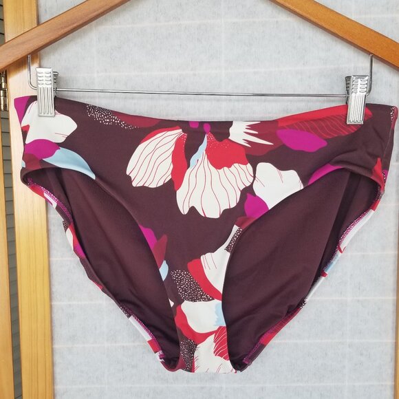 Athleta Swimsuit Size Large Two-Piece Tankini and Full Bottoms Brown Floral - Picture 3 of 12